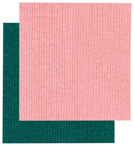 Evergreen and Blossom Sponge Cloth Set of 2