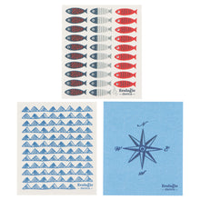 Load image into Gallery viewer, 3-swedish-dishcloths-nautical
