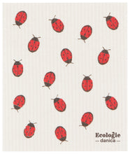 Load image into Gallery viewer, Fly Away Ladybug Swedish Sponge Cloth
