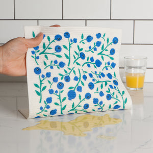 Blueberries Swedish Sponge Towel