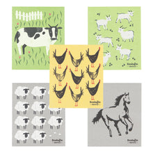 Load image into Gallery viewer, Farm Animals Swedish Dishcloths Set of 5

