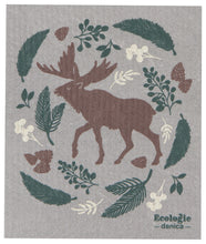 Load image into Gallery viewer, Winter Moose Swedish Sponge Cloth
